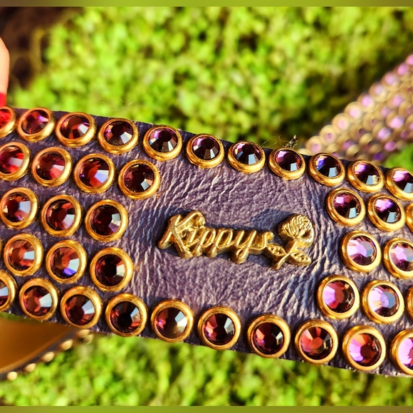 KIPPYS Leather Handmade Crystals Purple Crystalss Leather Western Buckle Belt 34 - Picture 11 of 16